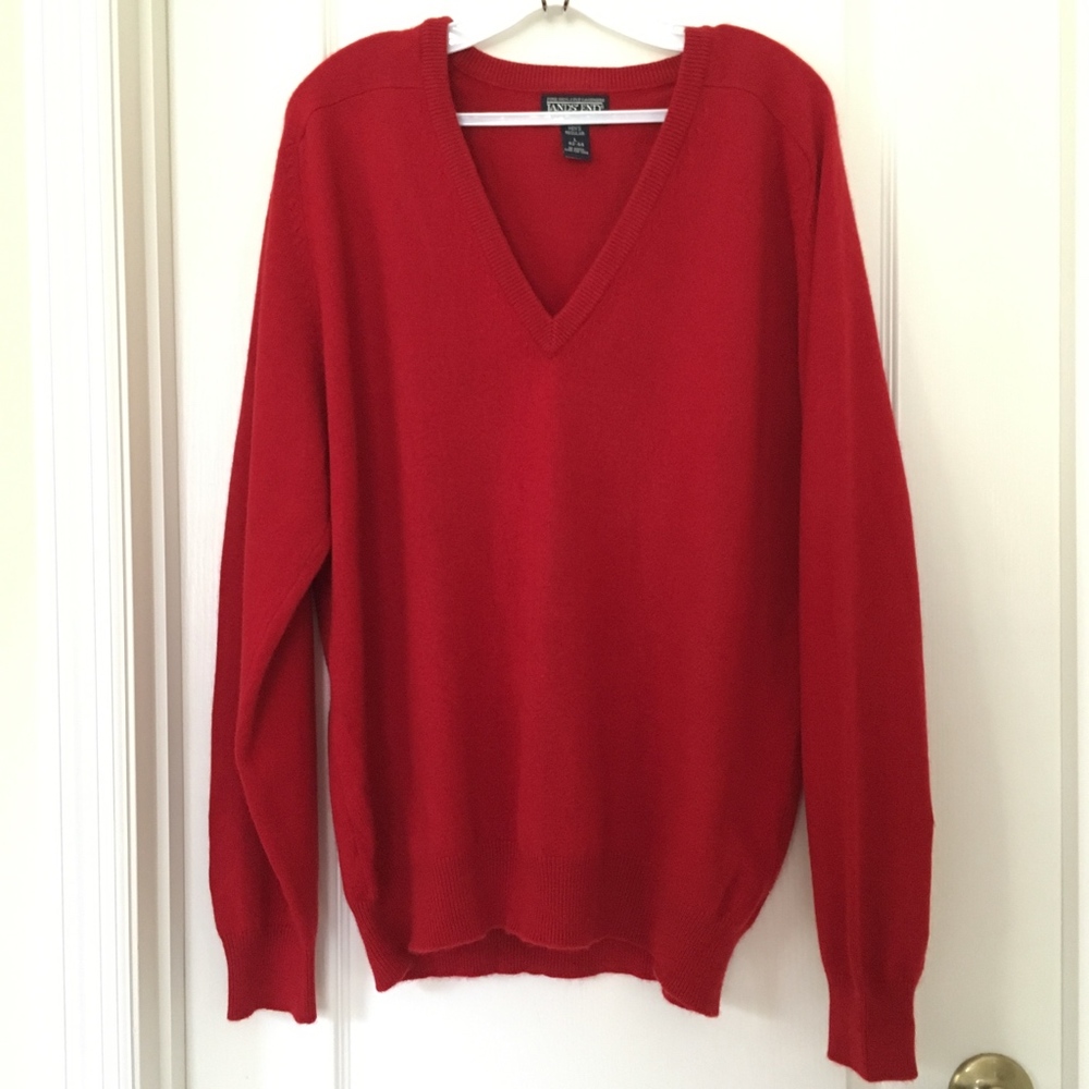 100% 2-ply Cashmere Sweater LANDS END, Mens L
